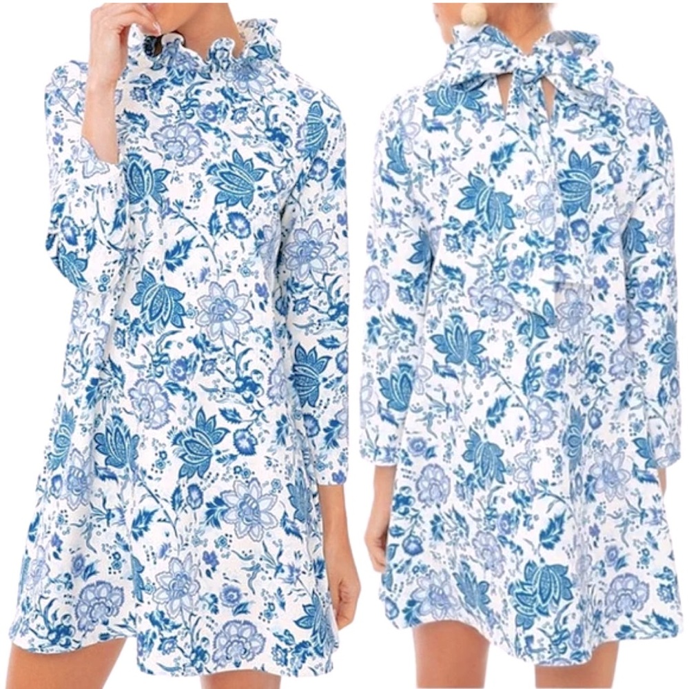 Tuckernuck Daphne Blue & Cream Floral Dress